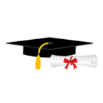 Graduation cap and diploma