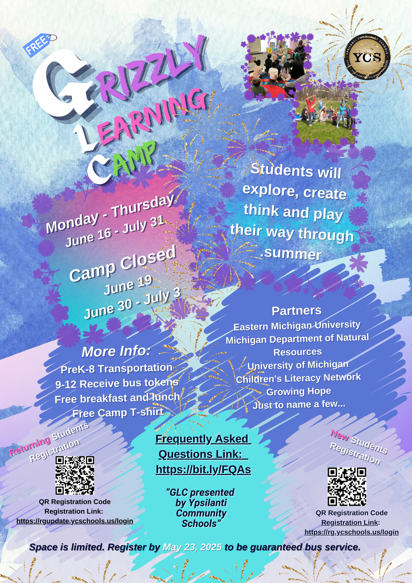 Grizzly Learning Camp Flyer - alt text in flyer