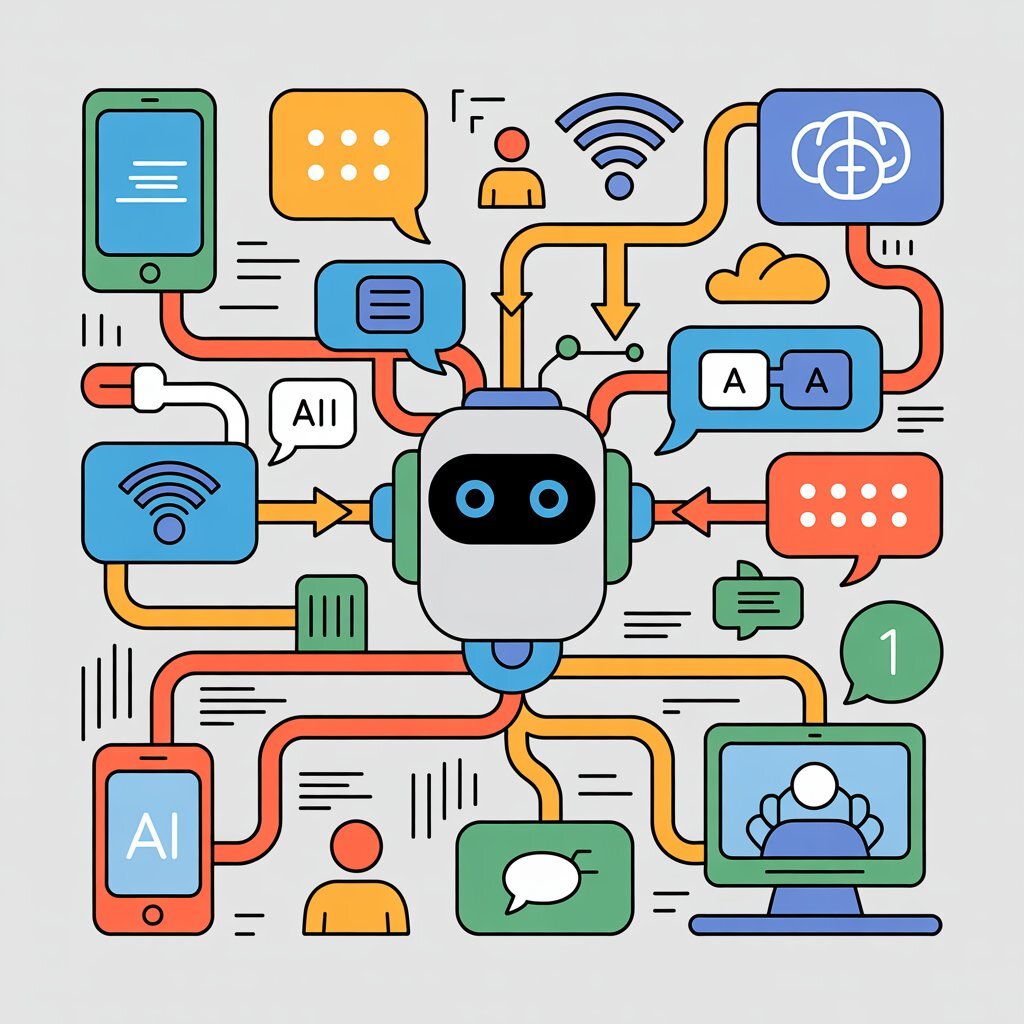 AI Communication clip art diagram