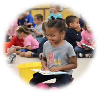 Kindergartner reading