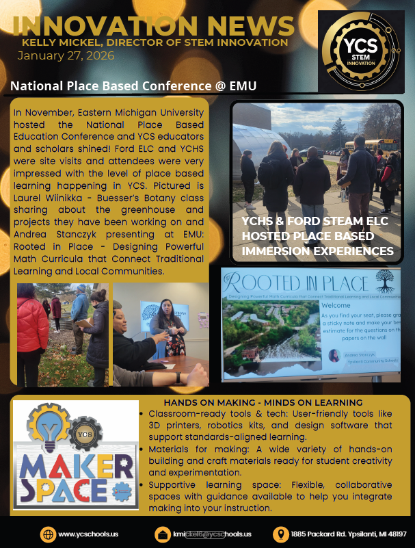 Innovation News Vol 2 Feb 2026 Photo of innovation centers in the various school and photos depicting students at work.