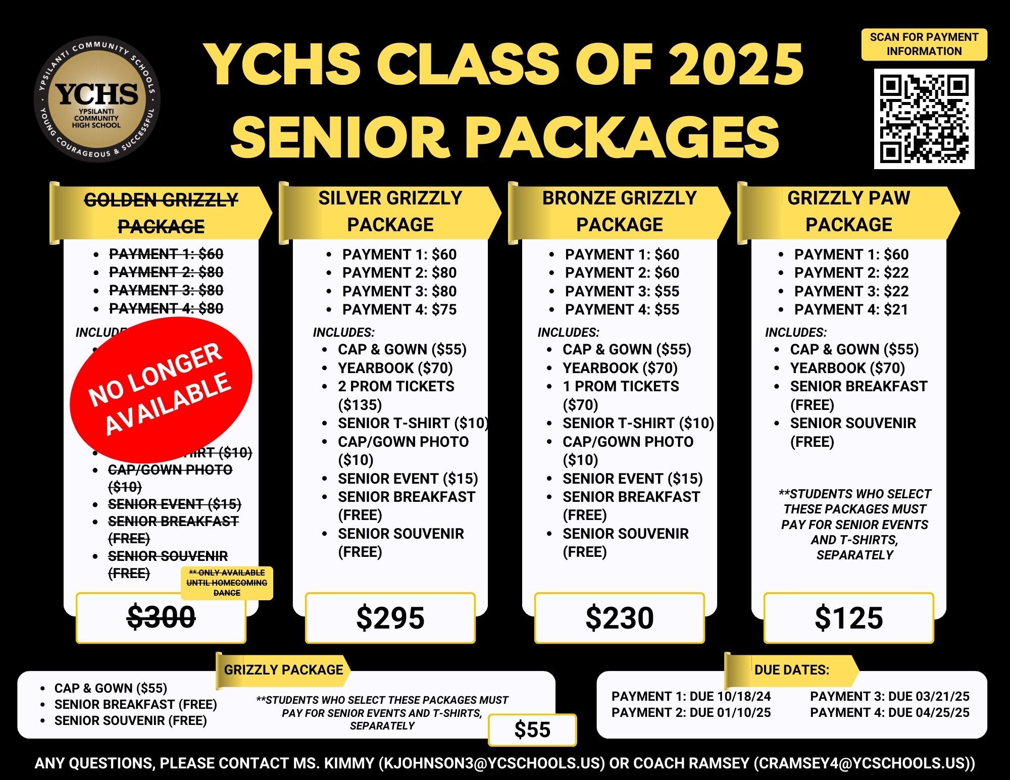 YCHS Class of 2025 Senior Packages